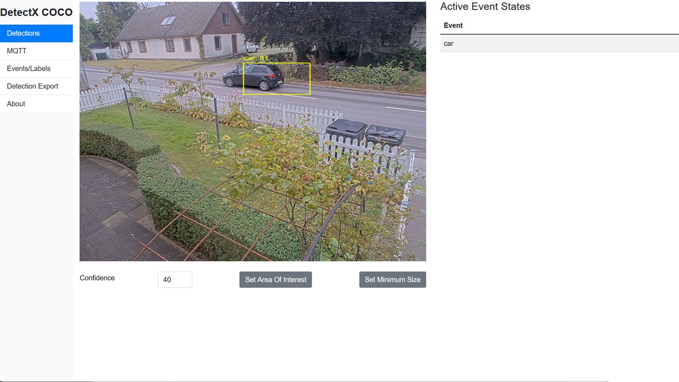 Detections Page